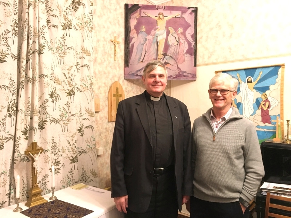 Prest Aleksandr Kudryavtsev og predikant Kurt Olsen.